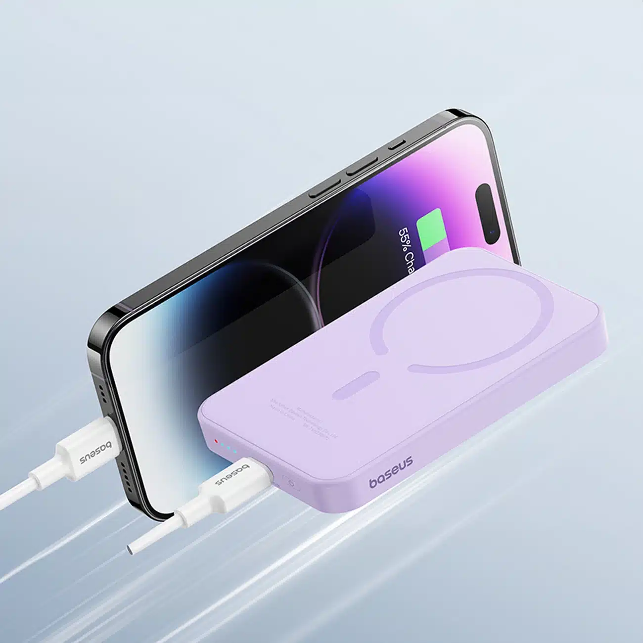 Baseus mini power bank 5000mAh 20W + καλώδιο USB-C (20V/3A) - μωβ - Image 7
