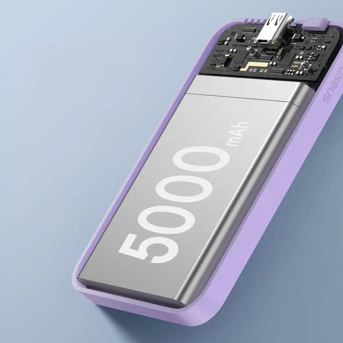 Baseus mini power bank 5000mAh 20W + καλώδιο USB-C (20V/3A) - μωβ - Image 9