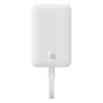 Baseus Magnetic Mini MagSafe 10000mAh 30W powerbank με ενσωματωμένο καλώδιο USB-C - λευκό + Baseus Simple Series USB-C - USB-C 60W 0.3m καλώδιο - Image 3