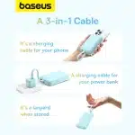 Baseus Magnetic Mini MagSafe 10000mAh 20W powerbank με ενσωματωμένο καλώδιο Lightning - μπλε - Image 12