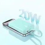 Baseus Magnetic Mini MagSafe 10000mAh 20W powerbank με ενσωματωμένο καλώδιο Lightning - μπλε - Image 9