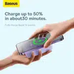 Baseus Magnetic Mini Powerbank 20000 mAh 20W - μωβ + καλώδιο USB-C / USB-C - Image 11