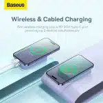 Baseus Magnetic Mini Powerbank 20000 mAh 20W - μωβ + καλώδιο USB-C / USB-C - Image 12