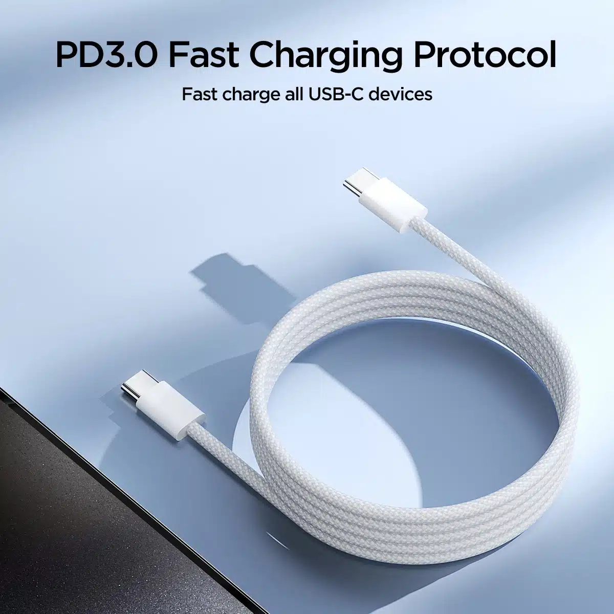 Joyroom S-A45 Ben Series καλώδιο USB-C / USB-C 60W 1 m - λευκό - Image 4