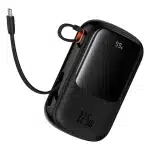 Baseus Qpow Pro+ 20000mAh 22.5W powerbank με ενσωματωμένο καλώδιο USB-C και οθόνη - μαύρο - Image 6