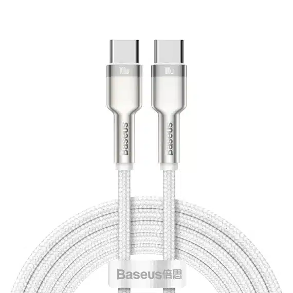Baseus Cafule Series Metal Data USB-C / USB-C PD QC SCP 100W 5A καλώδιο 1 m - λευκό