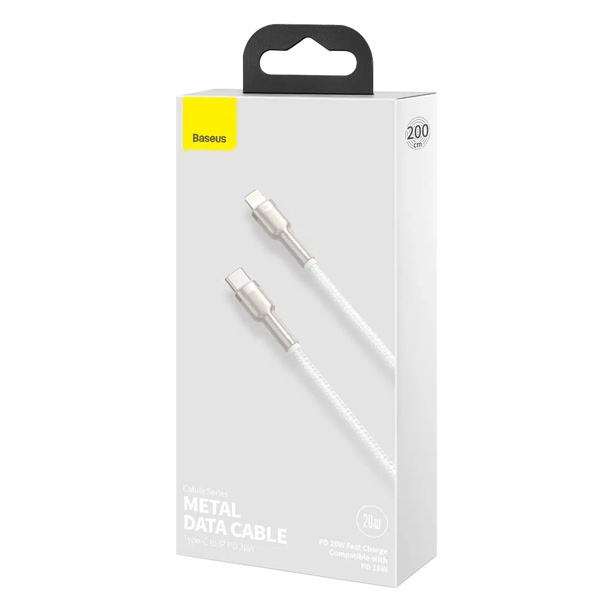 Baseus Cafule Series Metal Data USB-C / Lightning 20W PD καλώδιο 2 m - λευκό - Image 6