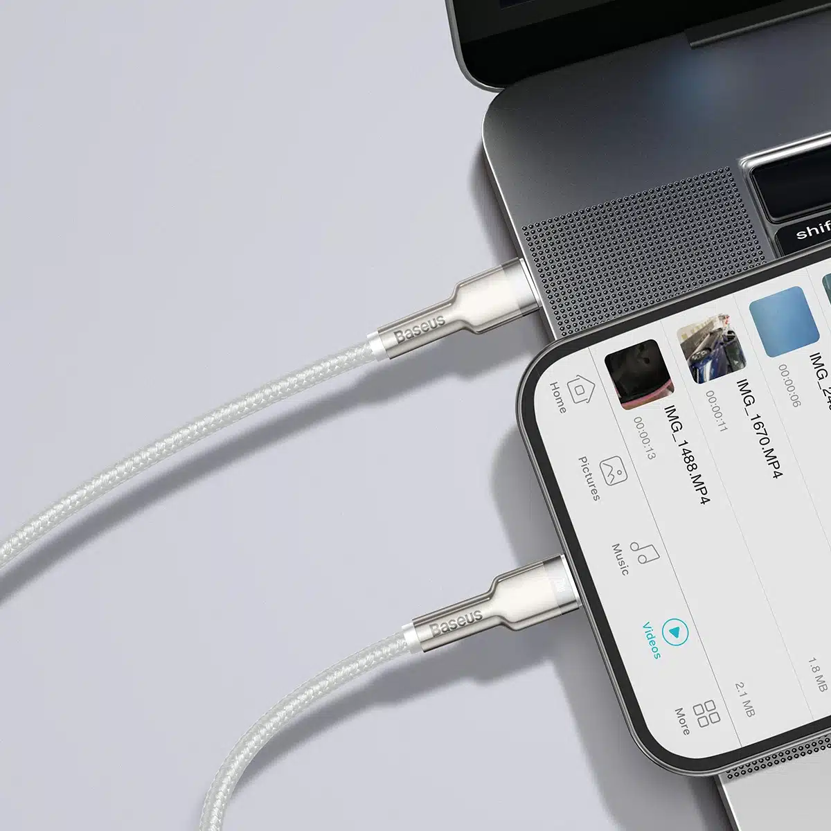 Baseus Cafule Series Metal Data USB-C / Lightning 20W PD καλώδιο 2 m - λευκό - Image 7