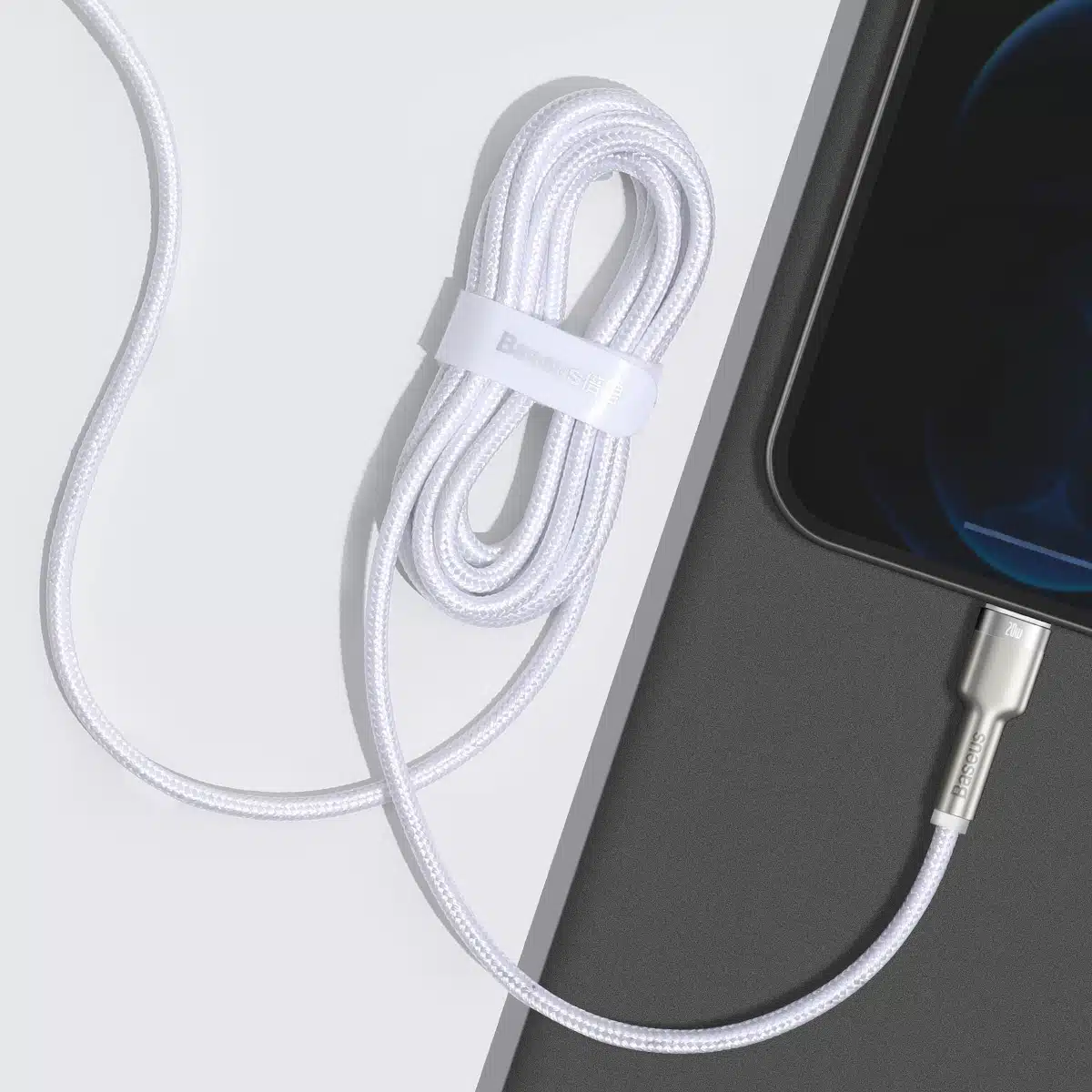 Baseus Cafule Series Metal Data USB-C / Lightning 20W PD καλώδιο 2 m - λευκό - Image 8