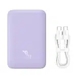 Baseus Magnetic Mini Induction Powerbank 10000mAh 20W - μωβ + καλώδιο USB-C - USB-C - Image 5