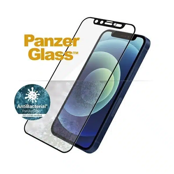 PanzerGlass E2E Αντιβακτηριδιακό Γυαλί με Μικρορραγής με Κάλυμμα Κάμερας Swarovsky Crystal για iPhone 12 mini - με Μαύρο Πλαίσιο - Image 2