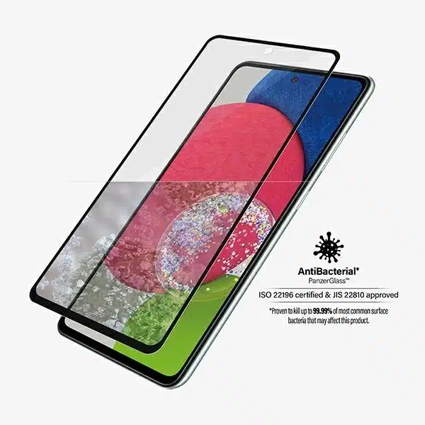 PanzerGlass Αντιβακτηριδιακό γυαλί E2E Microfracture για Samsung Galaxy A52 / A52 5G / A53 5G - με μαύρο πλαίσιο - Image 3