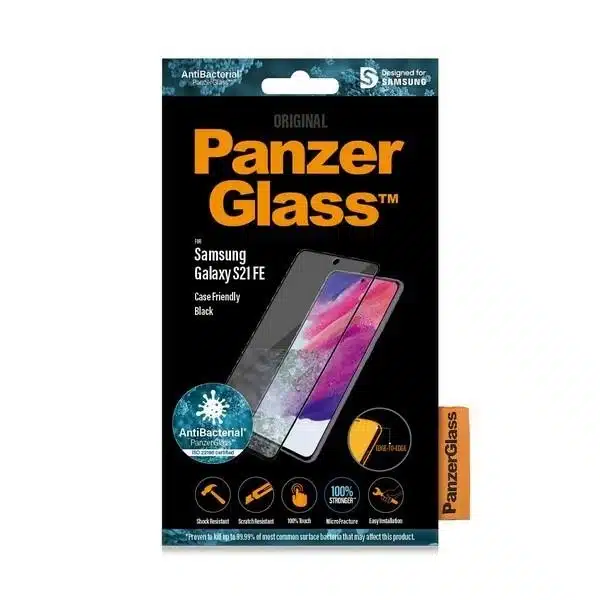 PanzerGlass Αντιβακτηριδιακό γυαλί E2E Microfracture για Samsung Galaxy S21 FE - με μαύρο πλαίσιο - Image 5