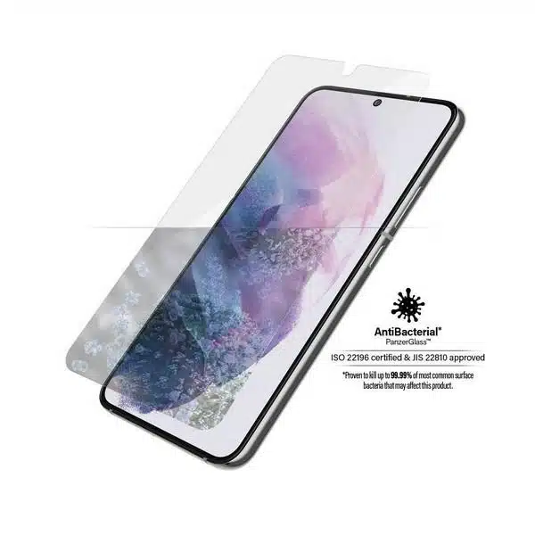 PanzerGlass Αντιβακτηριδιακό γυαλί E2E Microfracture για Samsung Galaxy S22 - με μαύρο πλαίσιο - Image 3