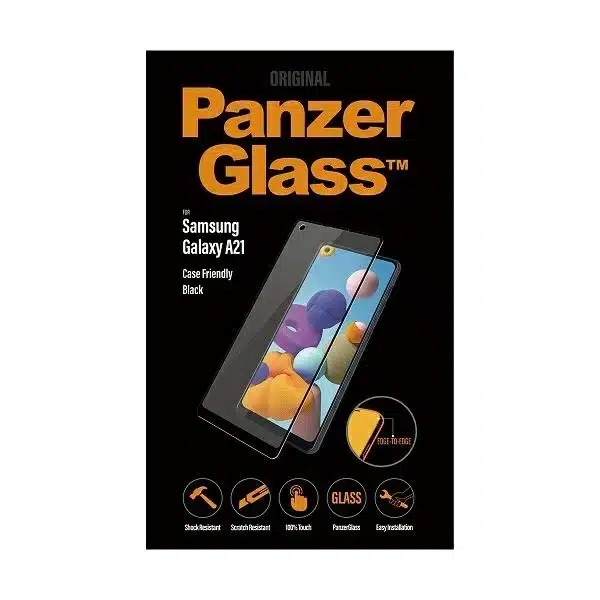 PanzerGlass E2E Κανονικό επιθεματικό γυαλί για Samsung Galaxy A21 - με μαύρο πλαίσιο - Image 3