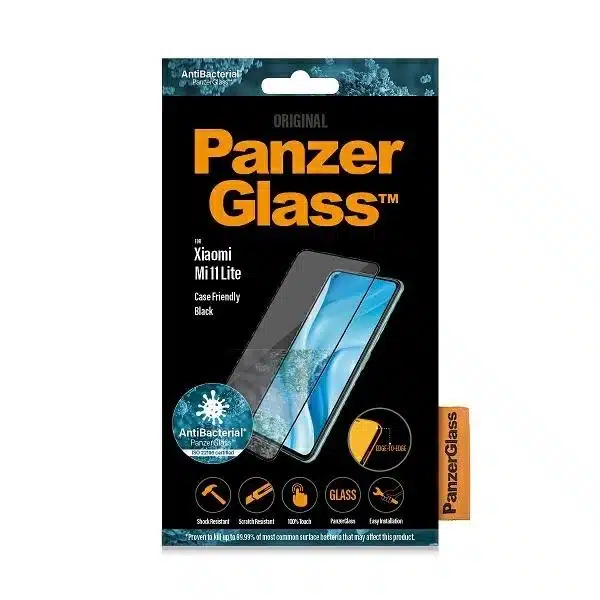 PanzerGlass E2E επικαλυμμένο γυαλί για Xiaomi Mi 11 Lite 5G αντιβακτηριδιακό - με μαύρο πλαίσιο - Image 3