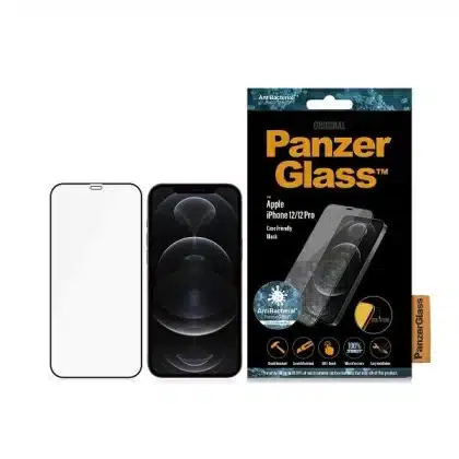 PanzerGlass E2E Super+ Αντιβακτηριδιακό τζάμι ανθεκτικό σε μικρορραγές για iPhone 12 / 12 Pro - με μαύρο πλαίσιο