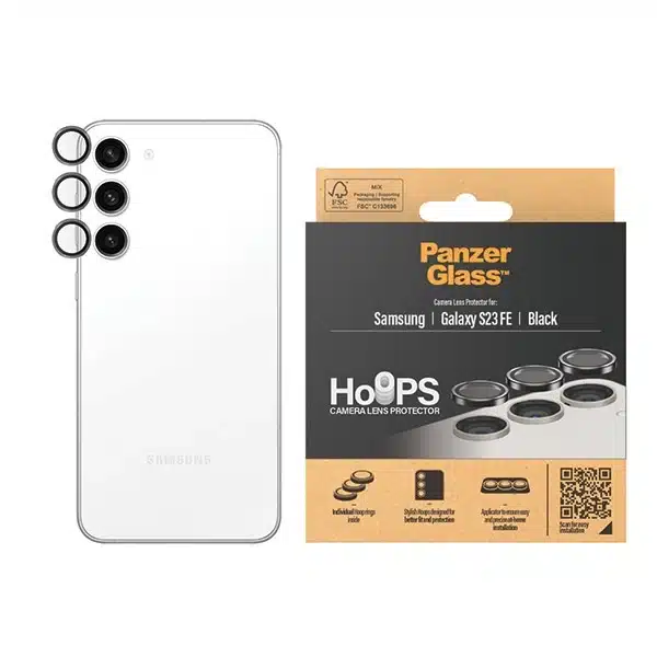 PanzerGlass Hoops Προστασία κάμερας για Samsung Galaxy S23 FE - με μαύρο πλαίσιο - Image 2