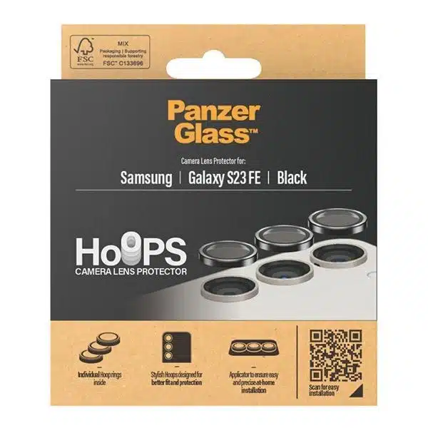 PanzerGlass Hoops Προστασία κάμερας για Samsung Galaxy S23 FE - με μαύρο πλαίσιο - Image 4