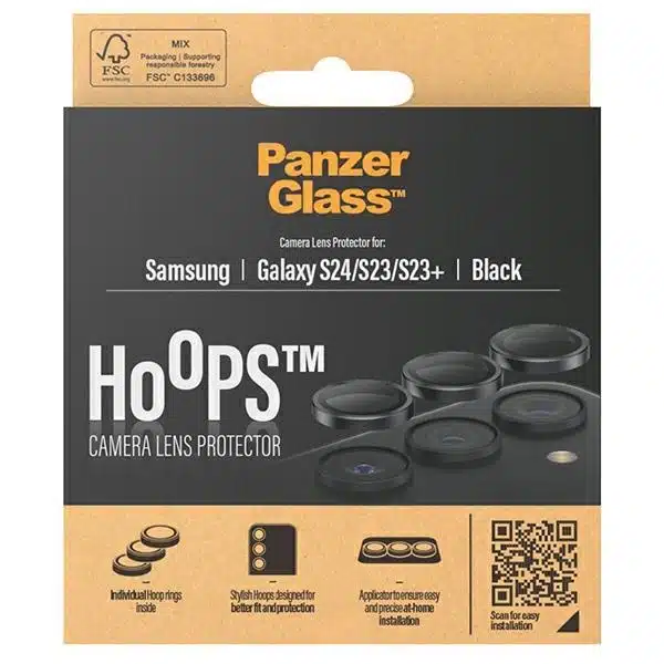 PanzerGlass Hoops Προστασία Κάμερας για Samsung Galaxy S24 / S23 / S23+ - με μαύρο πλαίσιο - Image 4