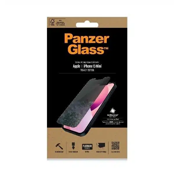 PanzerGlass Standard Super+ αντιβακτηριδιακό ιδιωτικοποιημένο επικαλυμμένο γυαλί για iPhone 13 mini - Image 2