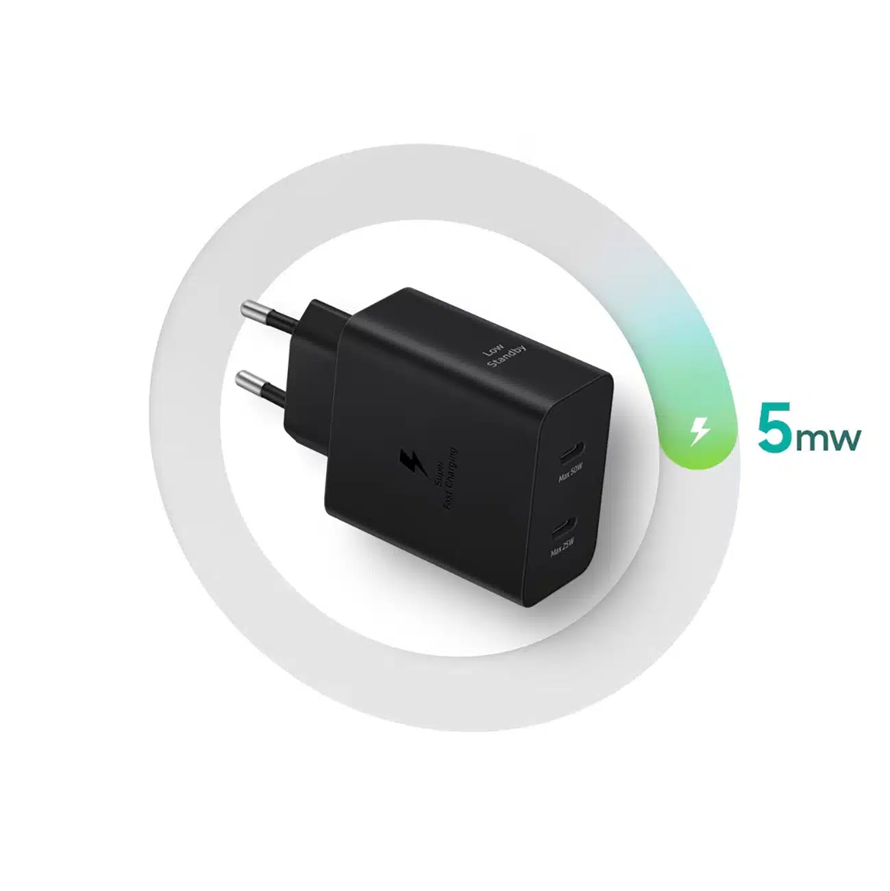 Samsung Διπλός Φορτιστής Δικτύου Power Adapter Duo EP-T5020XBEGEU 2x USB-C 50W - μαύρος - Image 7