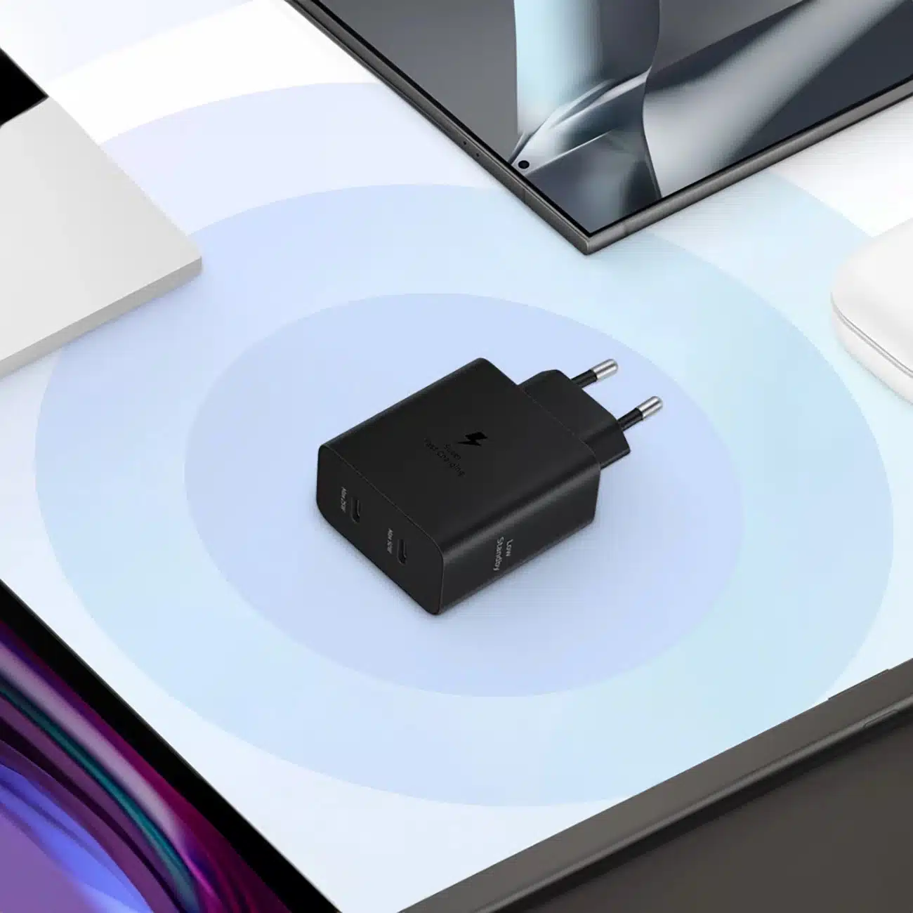 Samsung Διπλός Φορτιστής Δικτύου Power Adapter Duo EP-T5020XBEGEU 2x USB-C 50W - μαύρος - Image 6