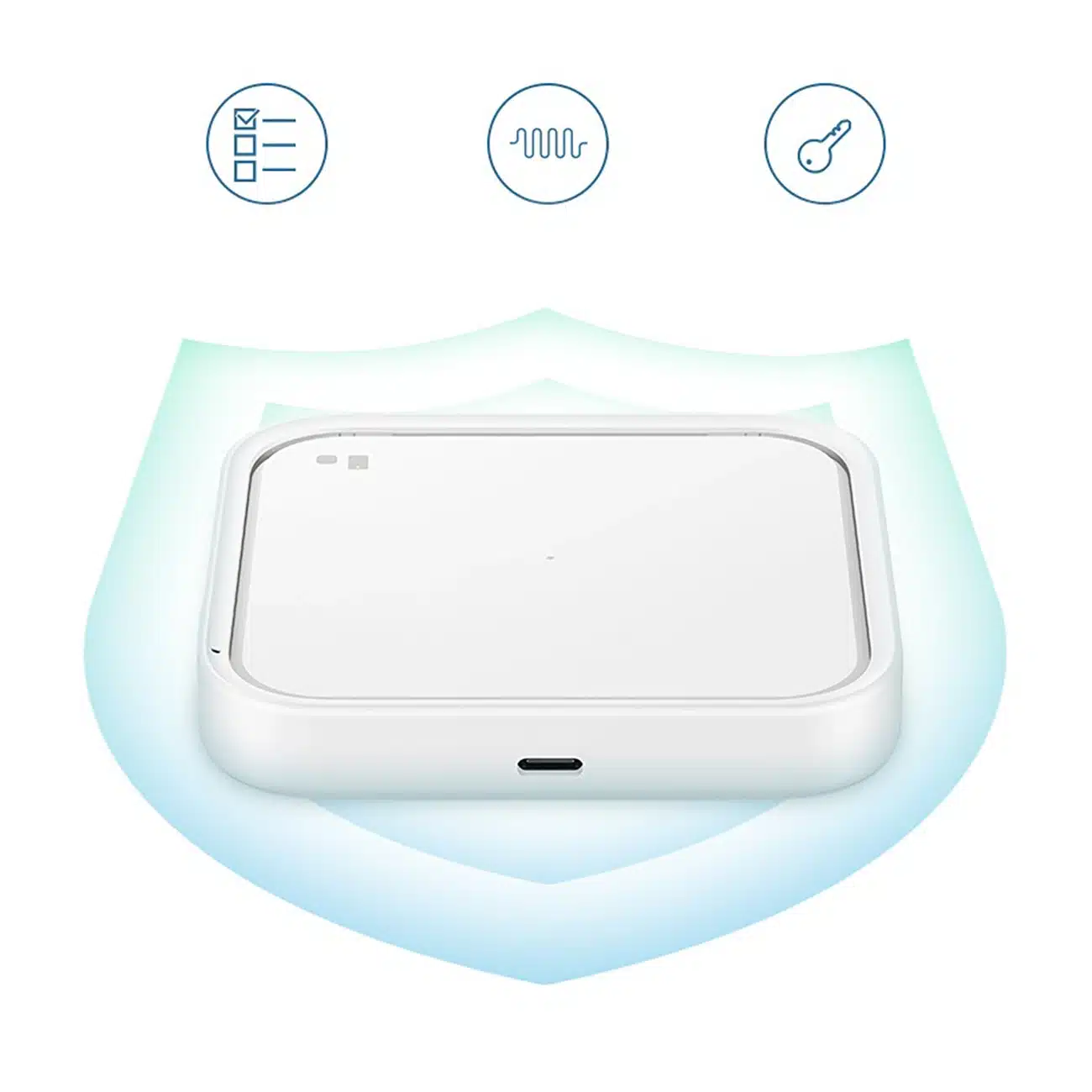 Samsung Ασύρματος Φορτιστής Pad EP-P2400TWEGEU 15W ινδυκτικός φορτιστής - λευκός + φορτιστής δικτύου - Image 11