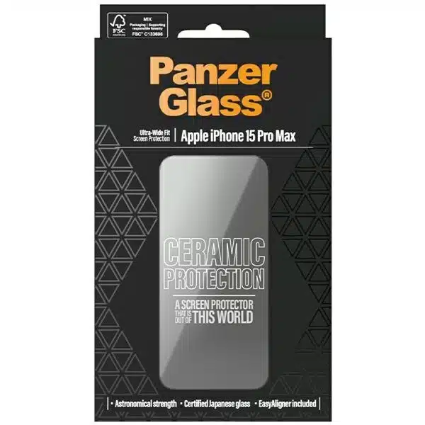PanzerGlass Κεραμική Προστασία κεραμικό γυαλί για iPhone 15 Pro Max με θέση - Image 4
