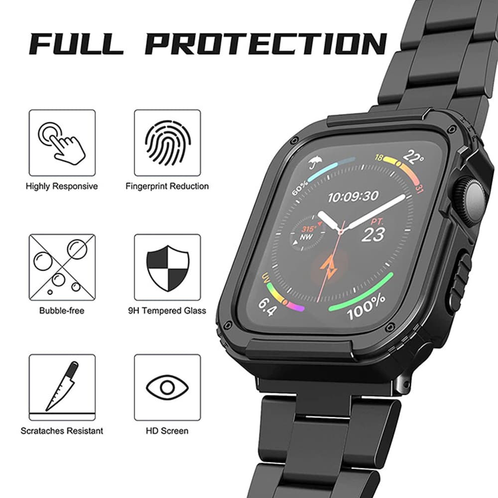 Lito - Θήκη Armor 360 Watch + Προστατευτικό Οθόνης - Apple Watch 7 / 8 / 9 (41mm) - Μπλε - Image 4