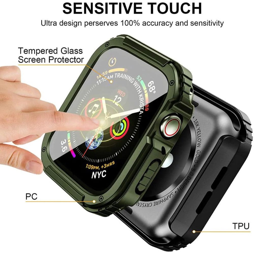 Lito - Θήκη Armor 360 Watch + Προστατευτικό Οθόνης - Apple Watch 1 / 2 / 3 (42mm) - Πράσινο - Image 4