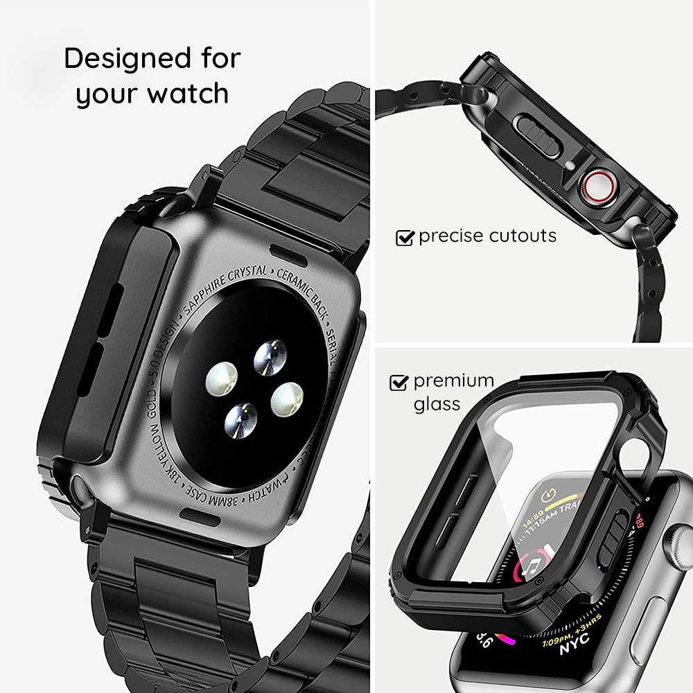 Lito - Θήκη Armor 360 Watch + Προστατευτικό Οθόνης - Apple Watch 1 / 2 / 3 (38mm) - Μπλε - Image 6