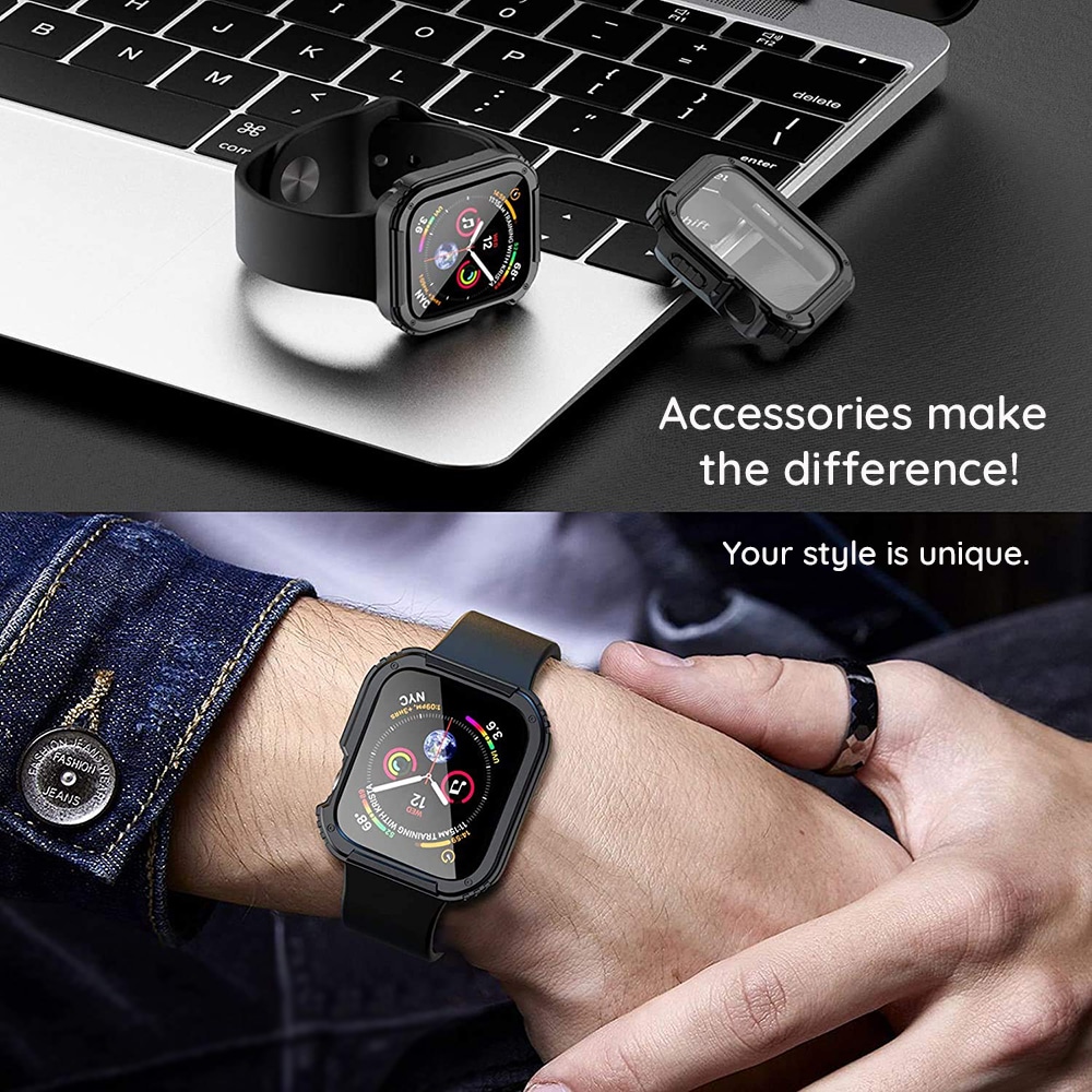 Lito - Θήκη Armor 360 Watch + Προστατευτικό Οθόνης - Apple Watch 1 / 2 / 3 (38mm) - Μπλε - Image 7