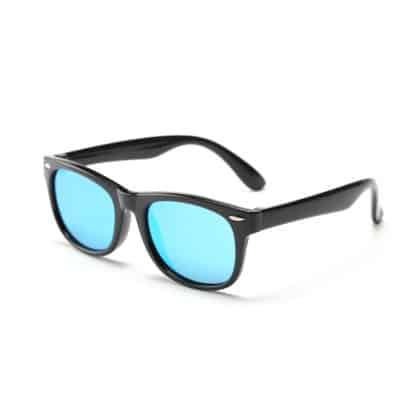 Techsuit - Παιδικά Polarized Γυαλιά Ηλίου (D802) για Παιδιά Από 3-8 Ετών, Προστασία UV - Λαμπερό Μαύρο / Παγωμένο Μπλε One Size