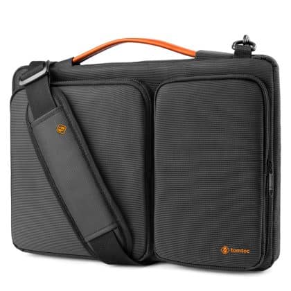 Tomtoc - Defender Θήκη Laptop (A42F2D1) - με ιμάντα ώμου και μικρή τσέπη για κάρτες, 16″ - Μαύρο