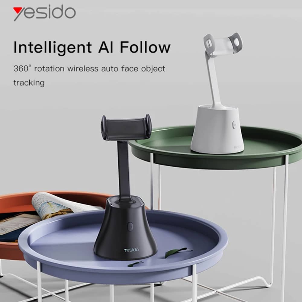 Yesido - Selfie Stick (SF10) - Σταθερό, Έξυπνη Αναγνώριση Προσώπου, Περιστροφή 360° - Μαύρο - Image 3