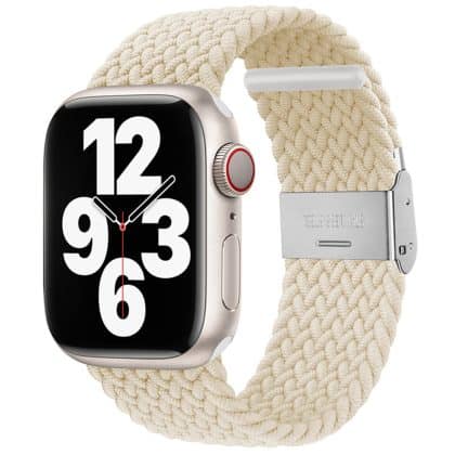 Techsuit - Watchband (W032) - Apple Watch 1/2/3/4/5/6/7/8/9/10/11/SE/SE 2/SE 3/Ultra/Ultra 2/Ultra 3 (42/44/45/46/49mm) - Star Light
