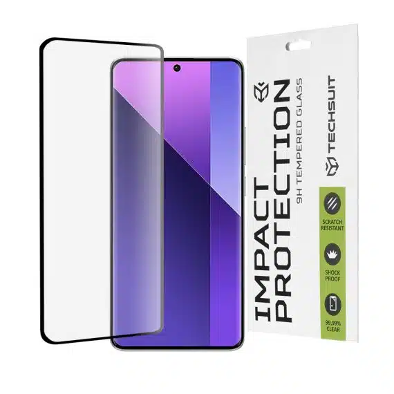 Techsuit - 111D Full Cover / Full Glue Glass / 3D Curved - Xiaomi Redmi Note 13 Pro+ 5G / Note 14 Pro 5G / Note 14 Pro+ 5G / Poco X7 - Black
