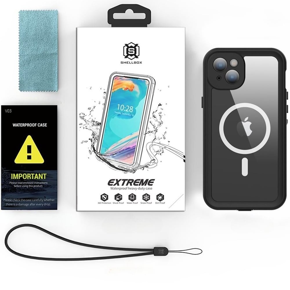ShellBox - Αδιάβροχη Θήκη IP68 MagSafe - iPhone 15 Plus - Μαύρο - Image 4