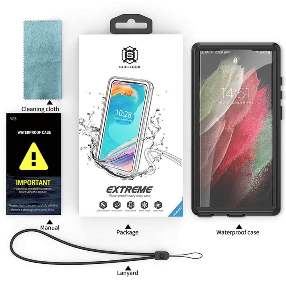 ShellBox - Αδιάβροχη Θήκη IP68 - Samsung Galaxy S23 Ultra - Μαύρο - Image 7