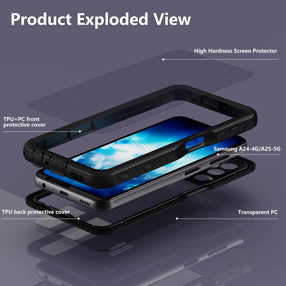 ShellBox - Αδιάβροχη Θήκη IP68 - Samsung Galaxy A25 5G - Μαύρο - Image 3