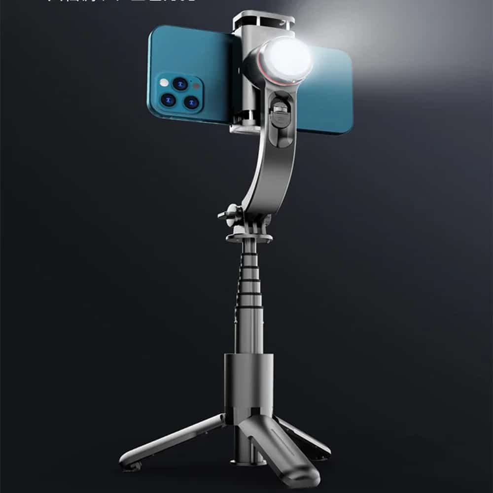 Techsuit - Selfie Stick (L18sMini) - Stable Gimbal/Tripod with Bluetooth Remote Control, Fill Light, 360 Rotation, 70cm - Black - Image 8