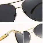 Techsuit - Ανδρικά Γυαλιά Ηλίου Polarized (2150), με Προστασία UV, Μεταλλικό Πλαίσιο - Μαύρο / Μαύρο Γκρι One Size - Image 6