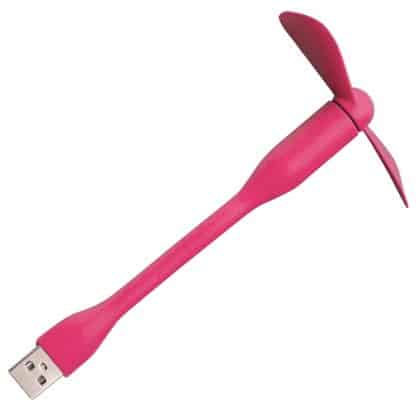 Techsuit - Μίνι Ανεμιστήρας USB (TUF1) - Φορητός, Ευέλικτος, Καμπύλος, 5V - Ροζ