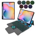 Techsuit - KeyTab Pro + Screen Protector (with RGB Wireless Keyboard/Stylus Pen Holder) - Samsung Galaxy Tab S6 Lite (2020/2022/2024) - Black - Image 2