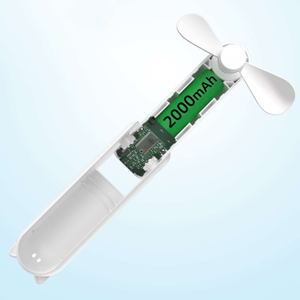 Techsuit - Μίνι Φορητός Ανεμιστήρας Χεριού (HZ001) - 2000mAH, Επαναφορτιζόμενο USB, 3 Ρυθμιζόμενες Ταχύτητες - Πράσινο - Image 4