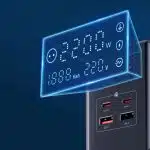 Baseus - Power Bank (E00023606113-00) - 3x Shuko, 2x USB, 2x Type-C, GaN, LED, Γρήγορη Φόρτιση 35W, 1.5m - Cluster Black - Image 7