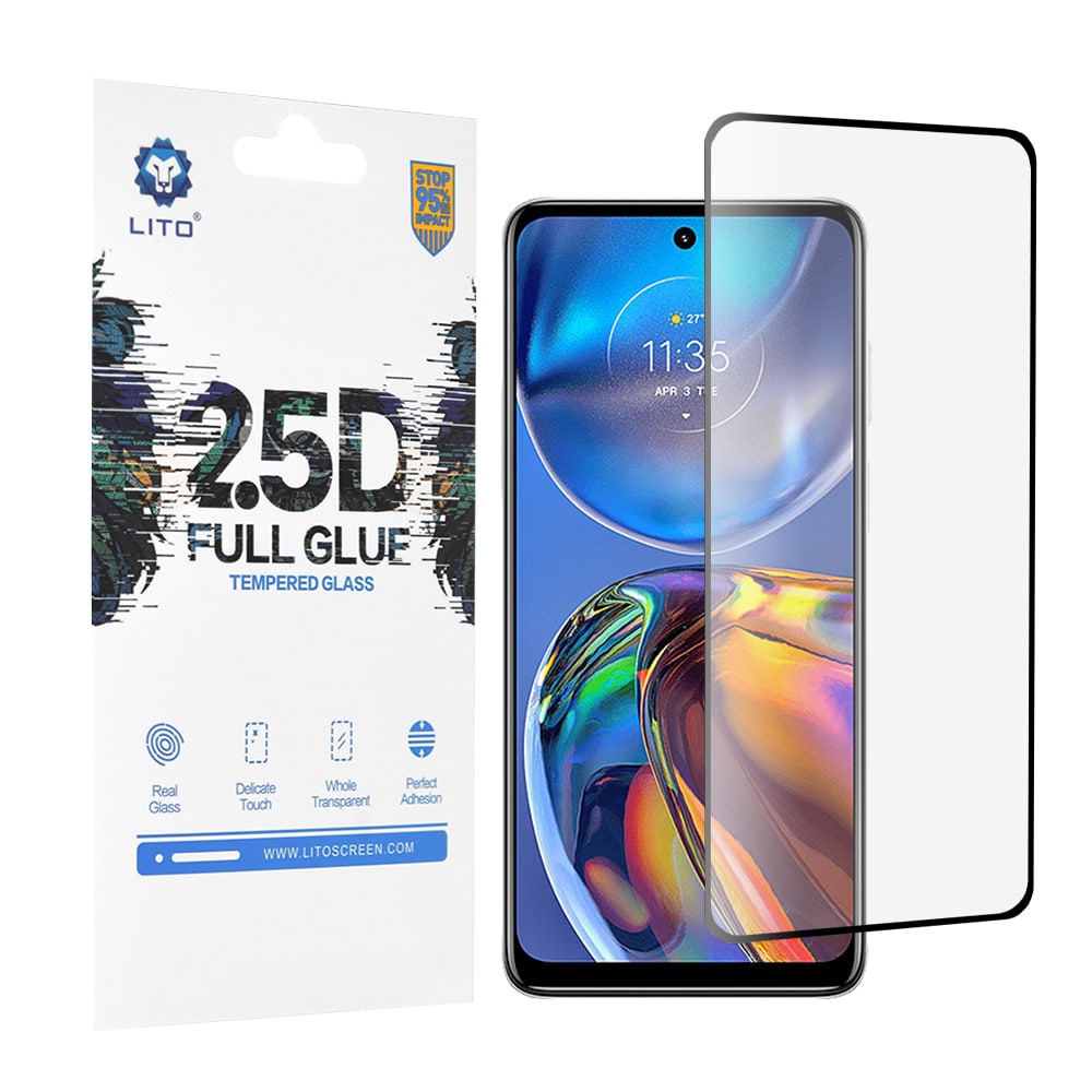 Lito - 2.5D FullGlue Γυαλί - Motorola Moto E32 / Moto E32s - Μαύρο - Image 2