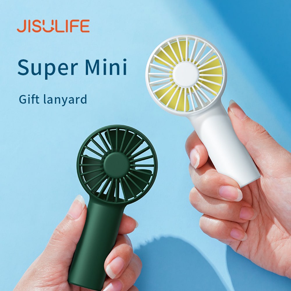 JisuLife - Πολυτελής Φορητός Μίνι Ανεμιστήρας Life1 (FA20) - Επαναφορτιζόμενος με USB-C, 3 Ταχύτητες Ανέμου, 2000mAh - Βαθύ Πράσινο - Image 4