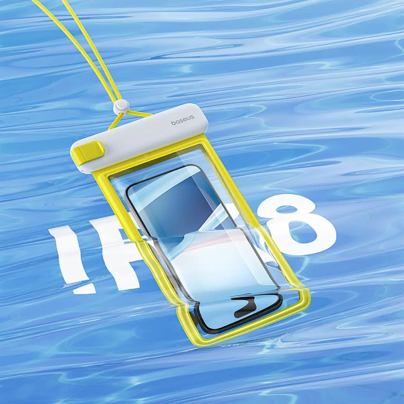Baseus DeepDive θήκη αδιάβροχη IPX8 με 4 στρώσεις σφράγισης - λευκό και κίτρινο - Image 12